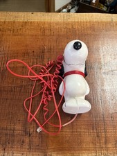 Vintage Snoopy Push Button Wall Mount Landline Phone With Red Cord