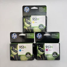 GENUINE 3-PACK HP 951XL C/M/Y Color Ink OFFICEJET PRO 8600 8100 8110 EXPIRED
