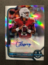 CASEY THOMPSON Nebraska 2022 Bowman University Chrome REFRACTOR Auto Autograph