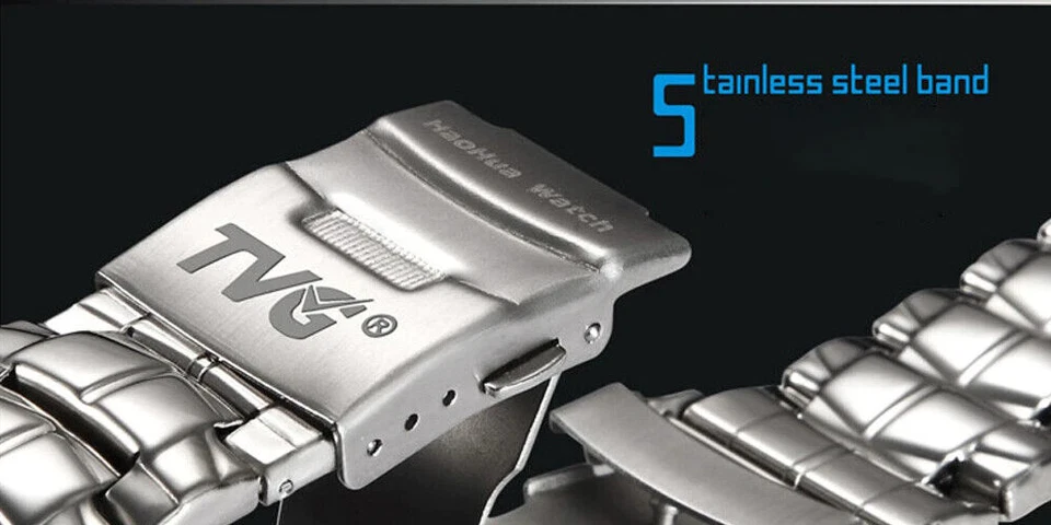 TVG Stainless Steel Watch Men military Blue Binary LED Waterproof $$$ - Imagen 4 de 4