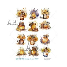 Honey Bees | 8.3" x 11.7 A4 Rice Paper | Paper for Decoupage | AB Studios
