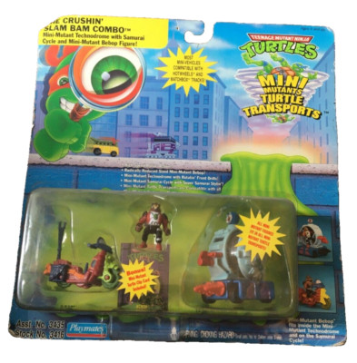THE CRUSHIN' SLAM BAM COMBO MINI MUTANTS TURTLE TRANSPORTS SEALED TMNT TEENAGE
