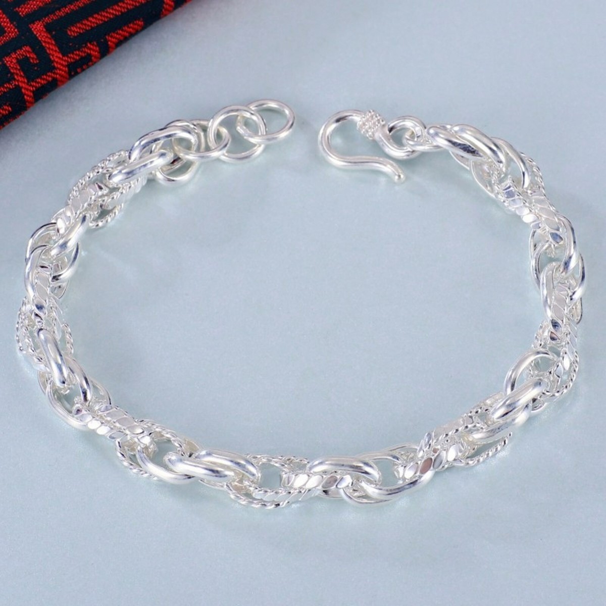 Pure S999 Sterling Silver Chain Men Women Gift Singapore Twist