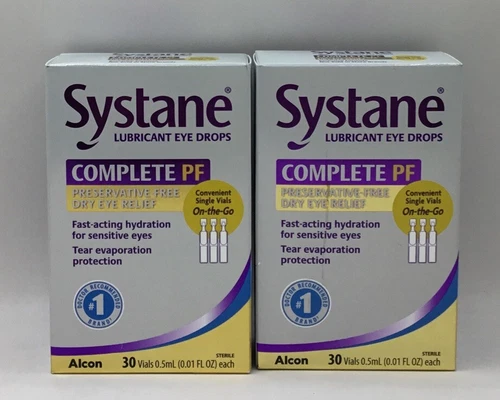 5/26 (2) Systane Complete PF Lubricant Eye Drops 30x2=60 Vials Dry Eye Exp 05/26
