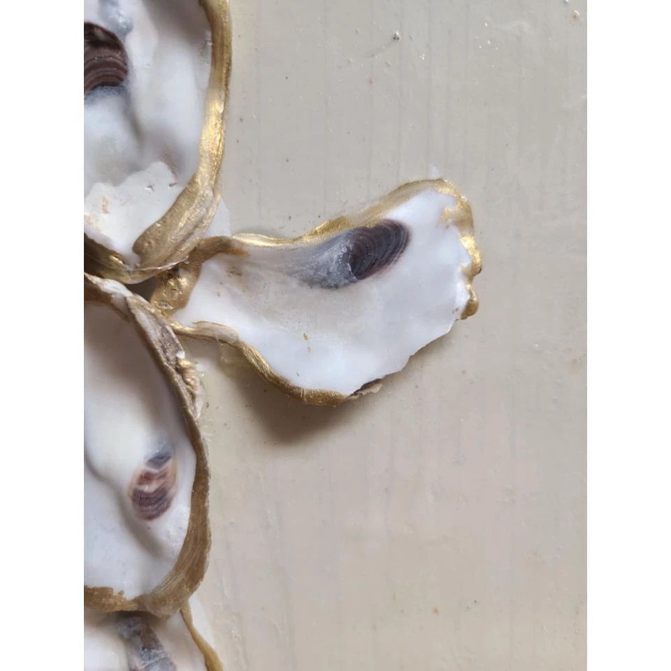 Mud Pie E2 Decoración Oyster Shell Placa Dorada, Cruz, 6" x 6" 43400153M DEFECTO Foto 2 de 4