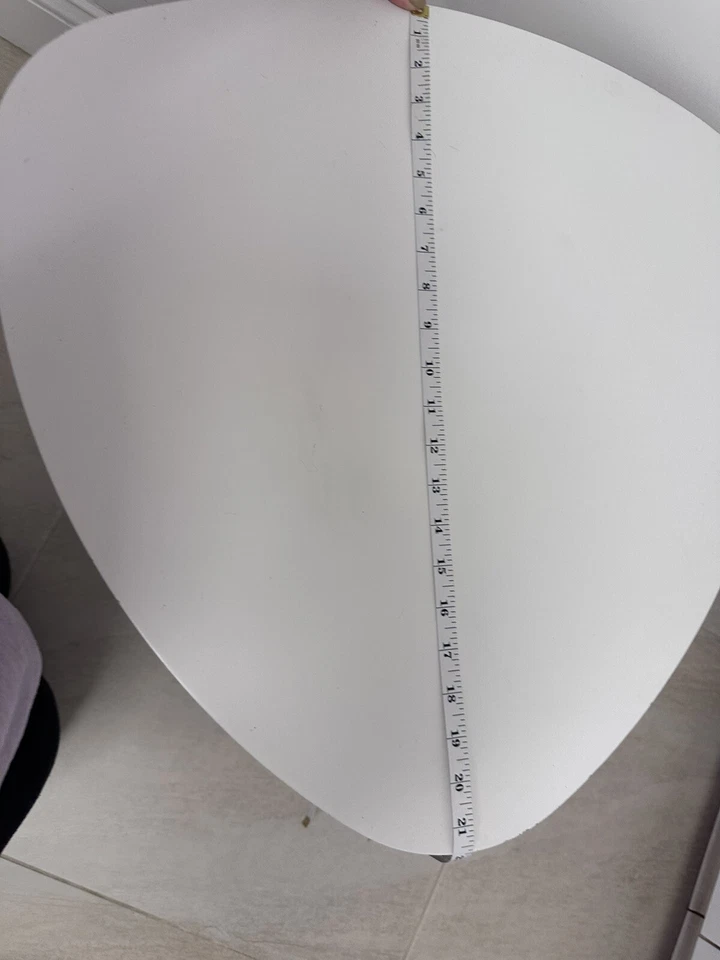 White And Beige Bamboo Nesting Triangle End Coffee Table - Image 4 of 4