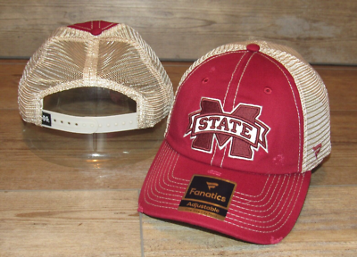 Mississippi State Bulldogs Distressed Mesh Trucker Snapback Hat Cap size  Men's