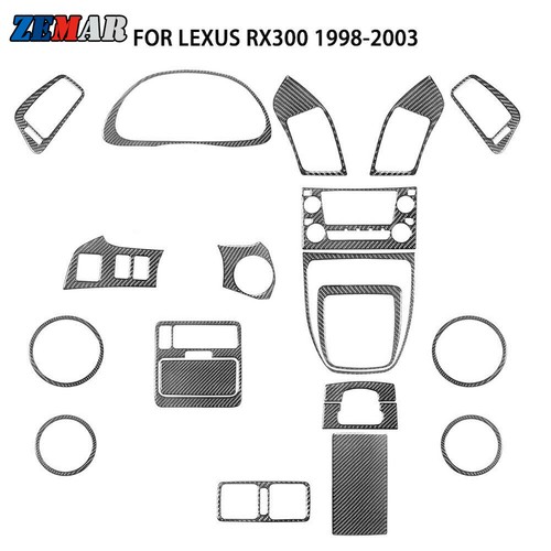 20x Carbon Fiber Full Interior Decoration Cover Trim Set For Lexus RX300 1998-03
