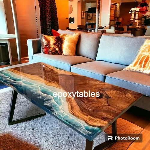 Ocean Waves Resin Epoxy Dining Table Top Handmade Dining Room Decor ...