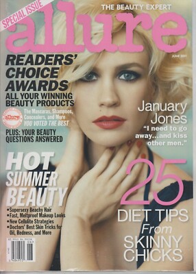 Allure June 2011 January Jones, Hot Summer Beauty , Diet Tips,  (Magazine: Lifes