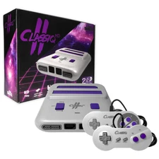 Classiq 2 HD 720p Twin Video Game System Grey/Purple for SNES/NES *OLD SKOOL*