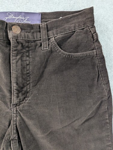 NYDJ Jeans Womens Size 0P Brown Corduroy Comfort Classic Flared Leg Made in USA - Picture 3 of 13