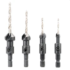 4pcs HSS Countersink Drill Bit Set Quick Change  Shank Woodworking Tool B1I3