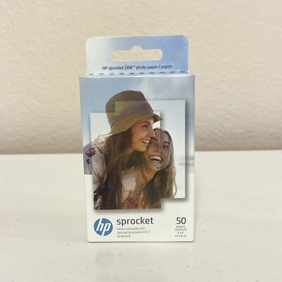 HP Sprocket Zink Photo Paper 2x3'' for HP Sprocket Photo Printers, 50 Sheets. NEW