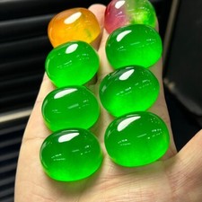 1PCS Natural A perfect high Ice Green Burmese Jade Jadeite Rings    