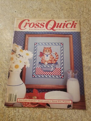 CROSS QUICK CROSS STITCH MAGAZINE APR/ MAY 1989 Night Lights - Log Cabin