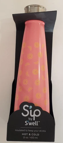 Sip By Swell Lemon Drop Water Bottle Insulated Drinks Hot & Cool 15oz New