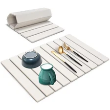 Stone Dish Drying Mats for Kitchen Counter, 24"(L)×16"(W), Large Qu... Fast