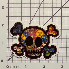 Skull Cross Bones Hippie Cartoon Vinyl Decal Sticker Bomb Peace Love Happiness