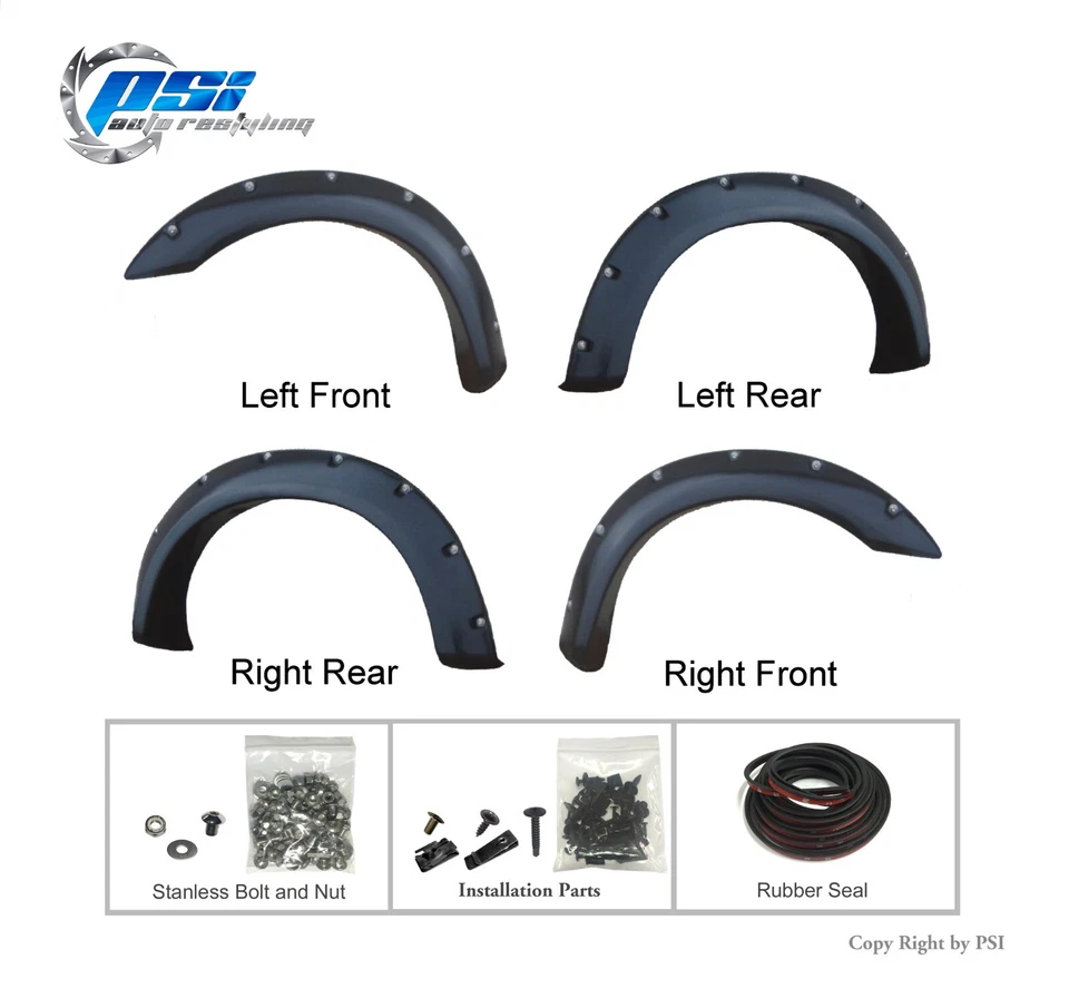 Pocket Rivet Bolt Fender Flares Fits Ford Ranger 93-11 Full Set Paintable Foto 2 de 4