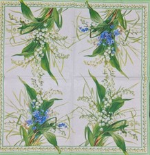 TWO Individual Napkins Blue Flowers Cocktail for Decoupage 411 