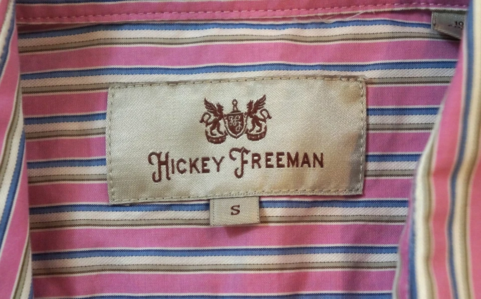 Camisa de manga larga Hickey Freeman con botones delanteros para hombre talla S rosa a rayas Foto 4 de 4