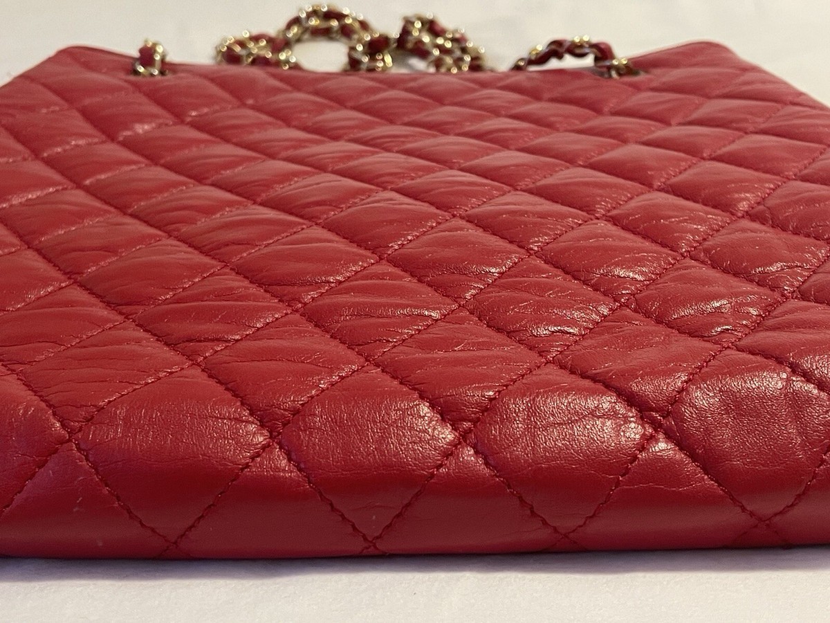 Rare Vintage Valentino Garavani Red Quilted Leather Chain Shoulder