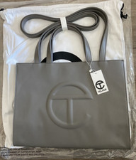Telfar Medium Grey Shopping Bag Tote Vegan Leather
