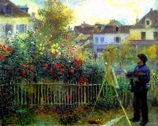Monet in His Garden at Argenteuil by Pierre-Auguste Renoir 8x10" Art Print