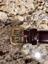 Vintage Pierre Cardin Brown Leather Belt Size 36 mahogany, brown gold hardware