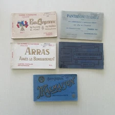 5 Vintage Souvenir Postcard Albums of Pre and Post WWI France – 1914-1918