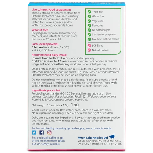 Optibac Probiotics For babies & children ( 10/30/90 sachets )