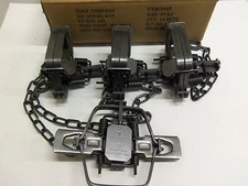 4 Duke # 2 Square Jaw Coil Spring Traps 0492 Coyote Bobcat Fox Lynx Trapping