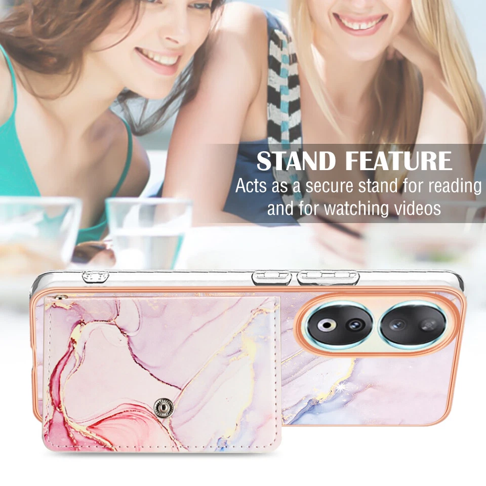 For Huawei Mate 60 Honor 90 X8 Card Case+Border IMD Flip Case Phone Case Cover - Image 4 of 4