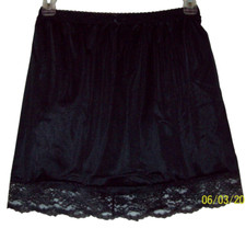 BLACK Tricot SLIP  PANTY COMBO - LACE HEM  28-42 Waist  Slip Length 18"