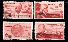 1934 Colonies Coroncine State Service Complete Set of 4 MVLH Values 2 Cert.