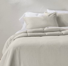 King/CA King Heavyweight Linen Comforter Natural - Casaluna