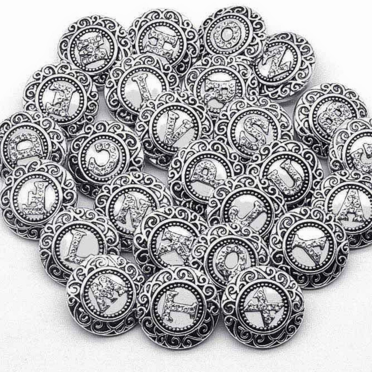 SnapAccents Letter 'T' Monogram Charm Button – 20MM Antique Vintage Style Interchangeable Jewelry Snap - View #6