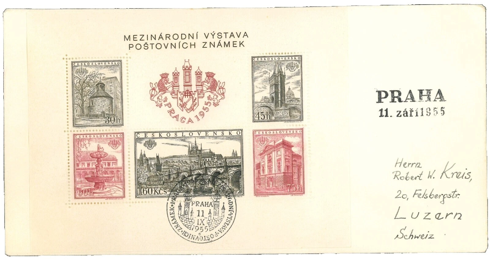 Estampillas de arquitectura checo, cubierta checoslovaca