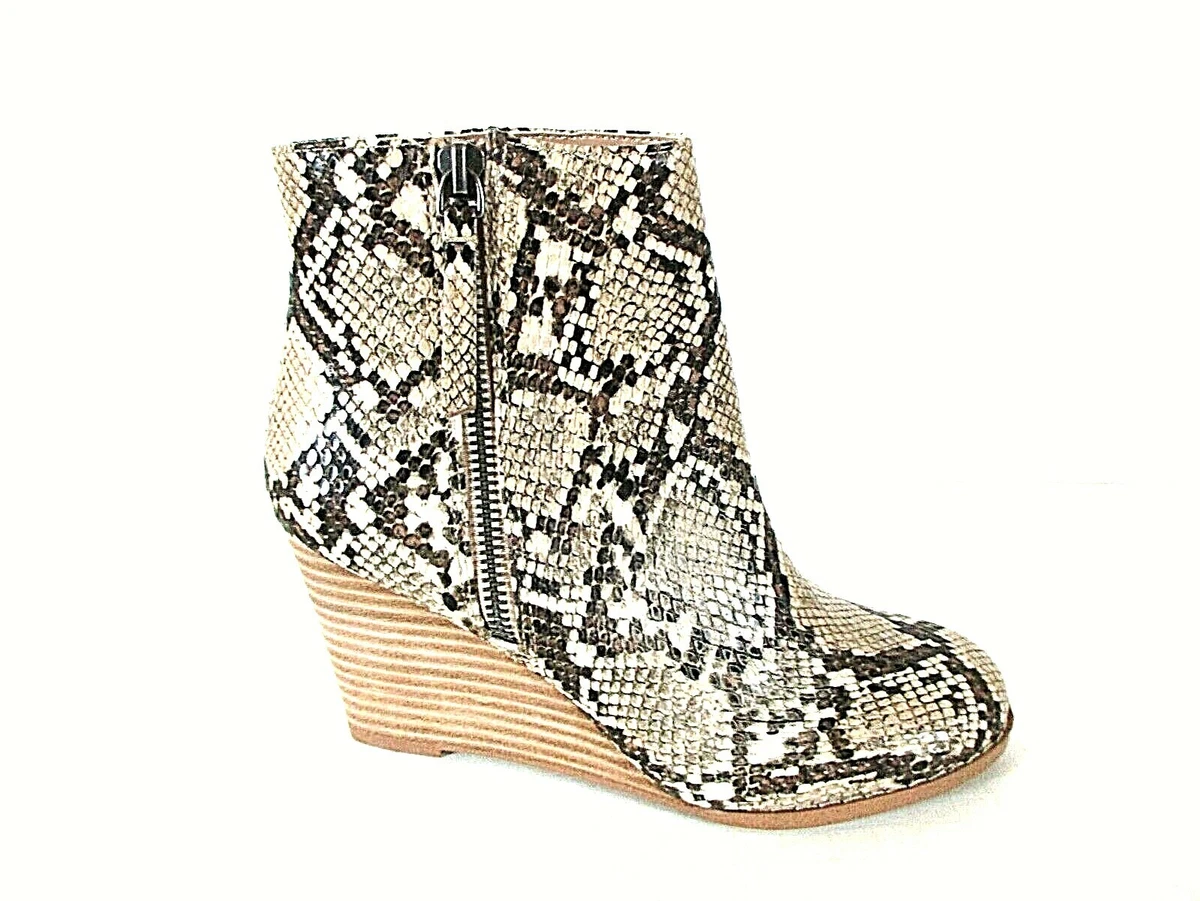 Snakeskin wedge booties clearance