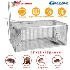 Humane Live Animal Mouse Cage Traps Catch and Release Mice Chipmunk Pests