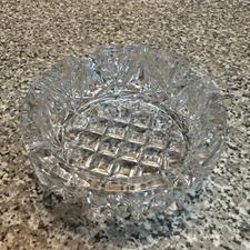 Vintage lead crystal cut glass ashtray Tobacco Smoking Man Cave