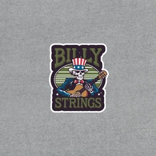 Billy Strings Skeleton Uncle Sam Guitar Sticker - Patriotic Bluegrass Decal 4305