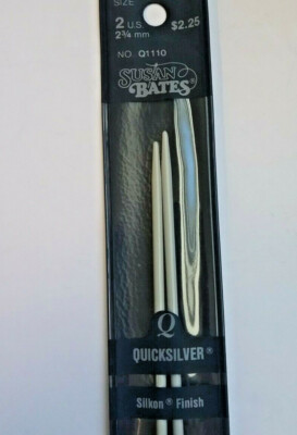 Susan Bates Quicksilver Size 2 , Silkon Finish 10'' 
