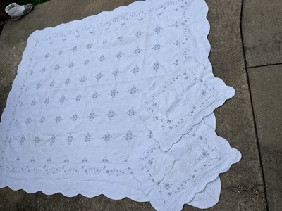 Cracker Barrel Donna Sharp King 105x90 Country Quilt Floral Embroidered Farmhous