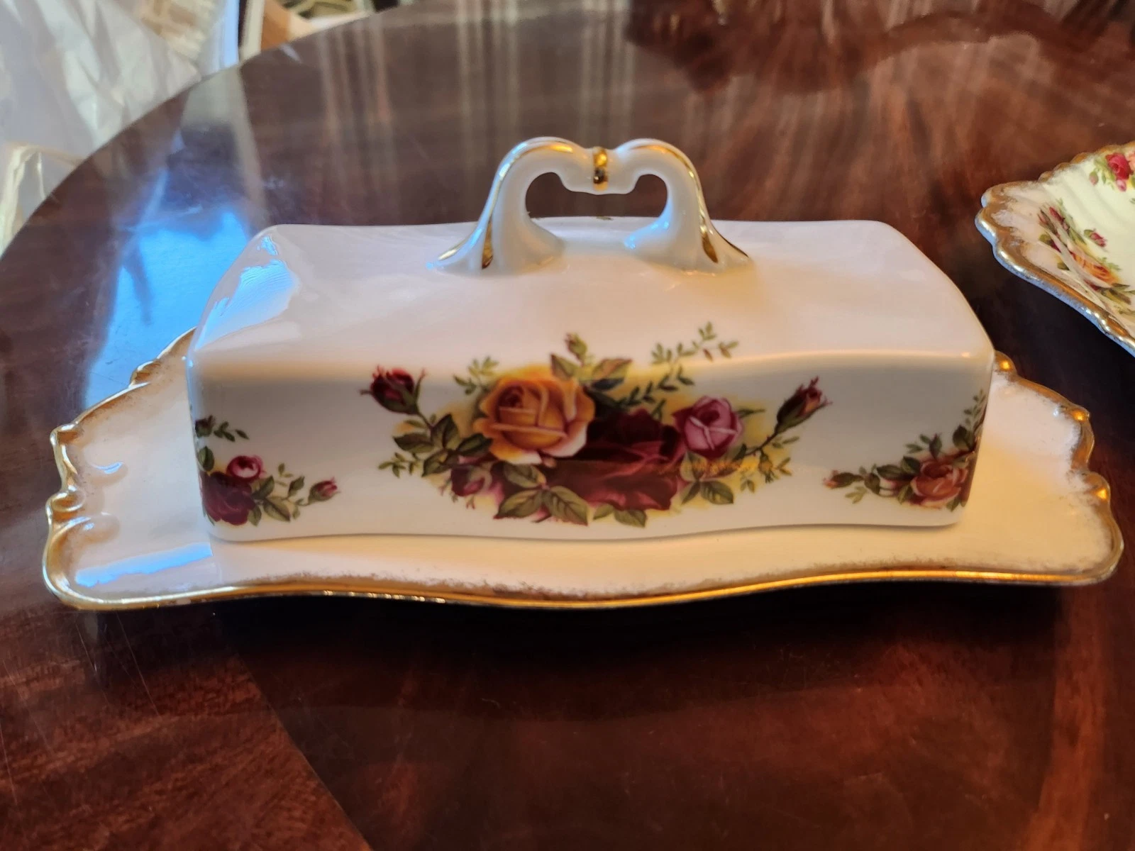 Royal Albert Old Country Roses Oblong Butter Dish 1st Quality