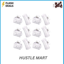 12 Pack Clear Square Claw Clips, Big and Small Neutral Rectangle Hair Claw US