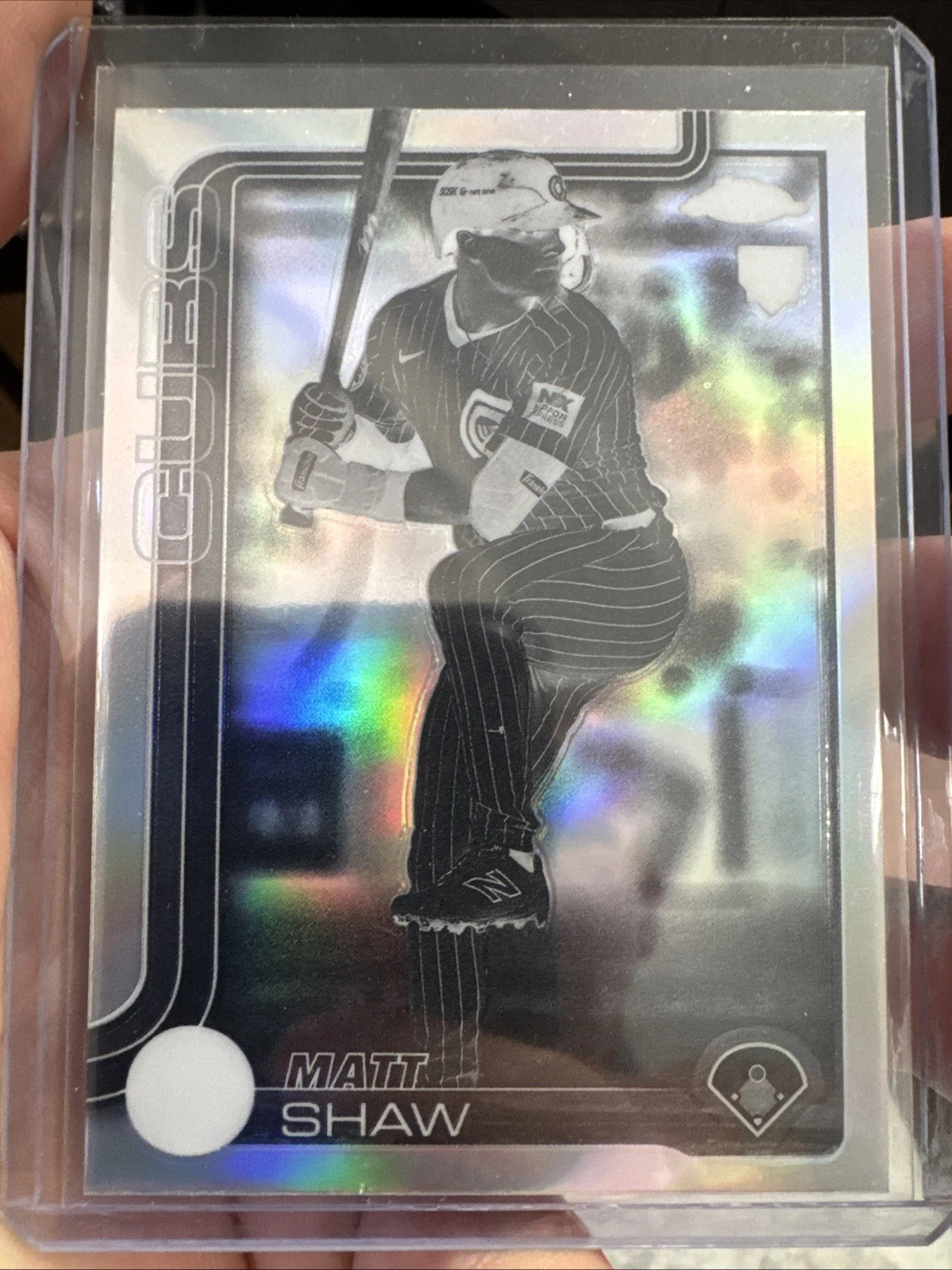 2025 Topps Chrome Matt Shaw #219 RC Negative Refractor
