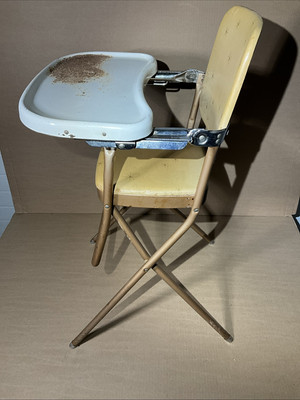 Vintage ￼Cosco High Chair Metal Tray Vinyl Seat Baby Retro Mcm | eBay