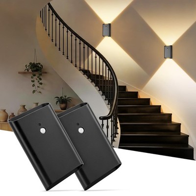 Motion Wireless Wall Sconce Set of 2 - Battery Operated Wall Light with Timer...